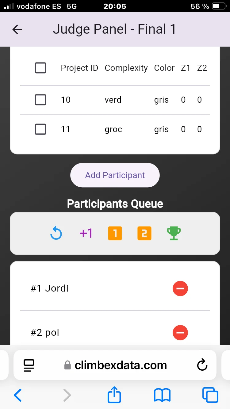 Judge Panel Interface
